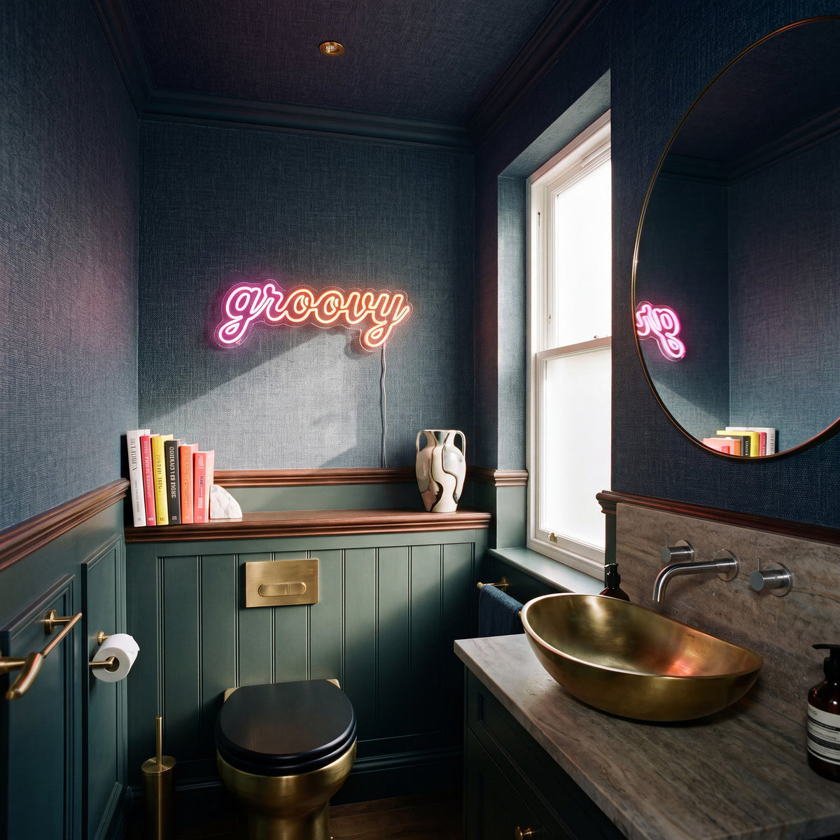 Fine Texture Dark Blue Wall Textures Wallpaper by Galerie — roomshot 1