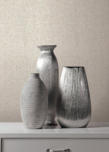 Fine Texture Pale Taupe Wall Textures Wallpaper by Galerie — roomshot 1