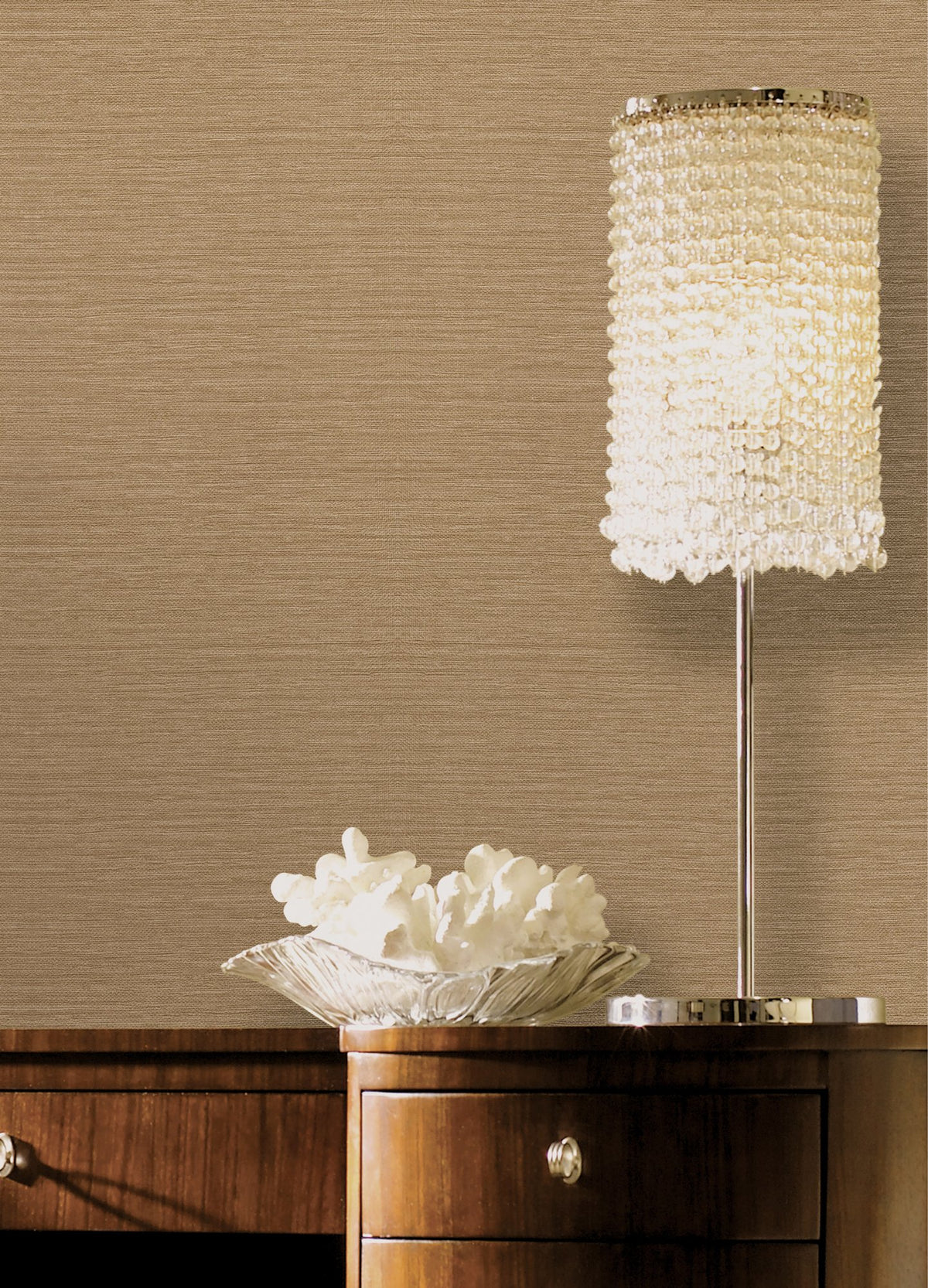 Horizontal Grain Brown Wall Textures Wallpaper by Galerie — roomshot 1