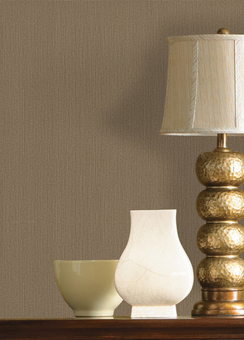 Woven Sisal Tobacco Wall Textures Wallpaper by Galerie — roomshot 1