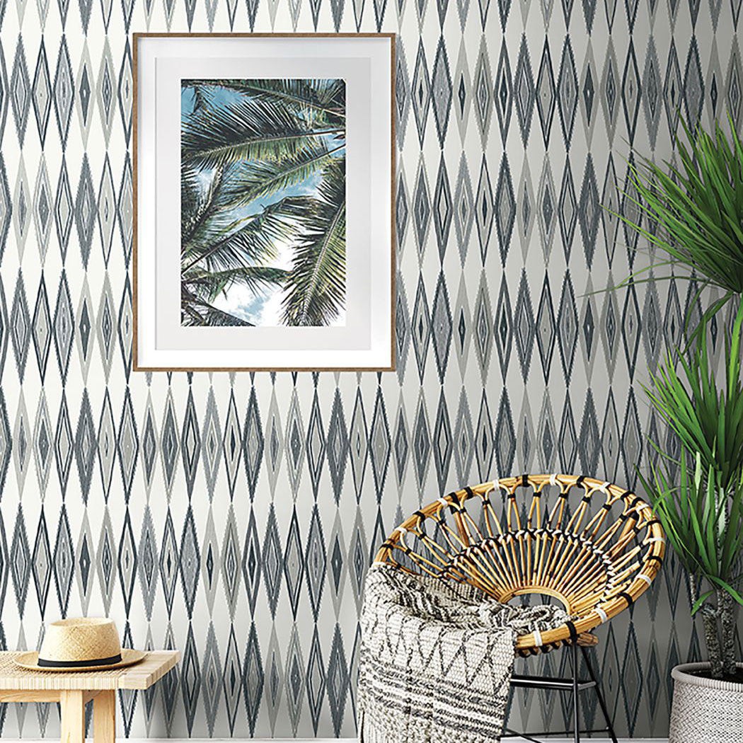 WTK20000 Geometric Harmony The Keys Grey Wallpaper by Today Interiors