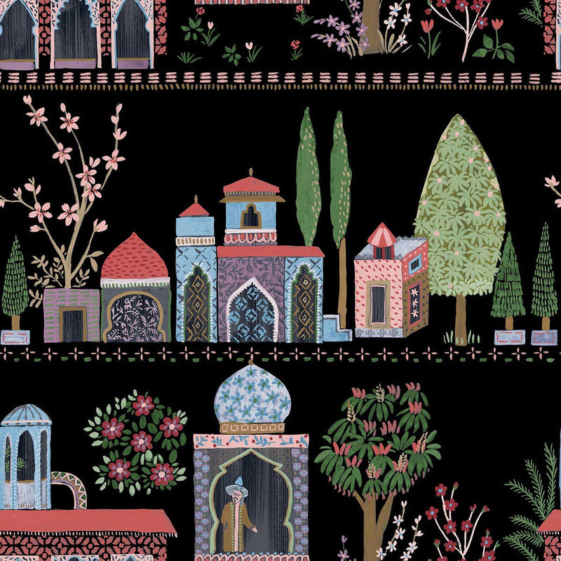 WTK20100 Enchanting Garden The Keys Midnight Wallpaper by Today Interiors