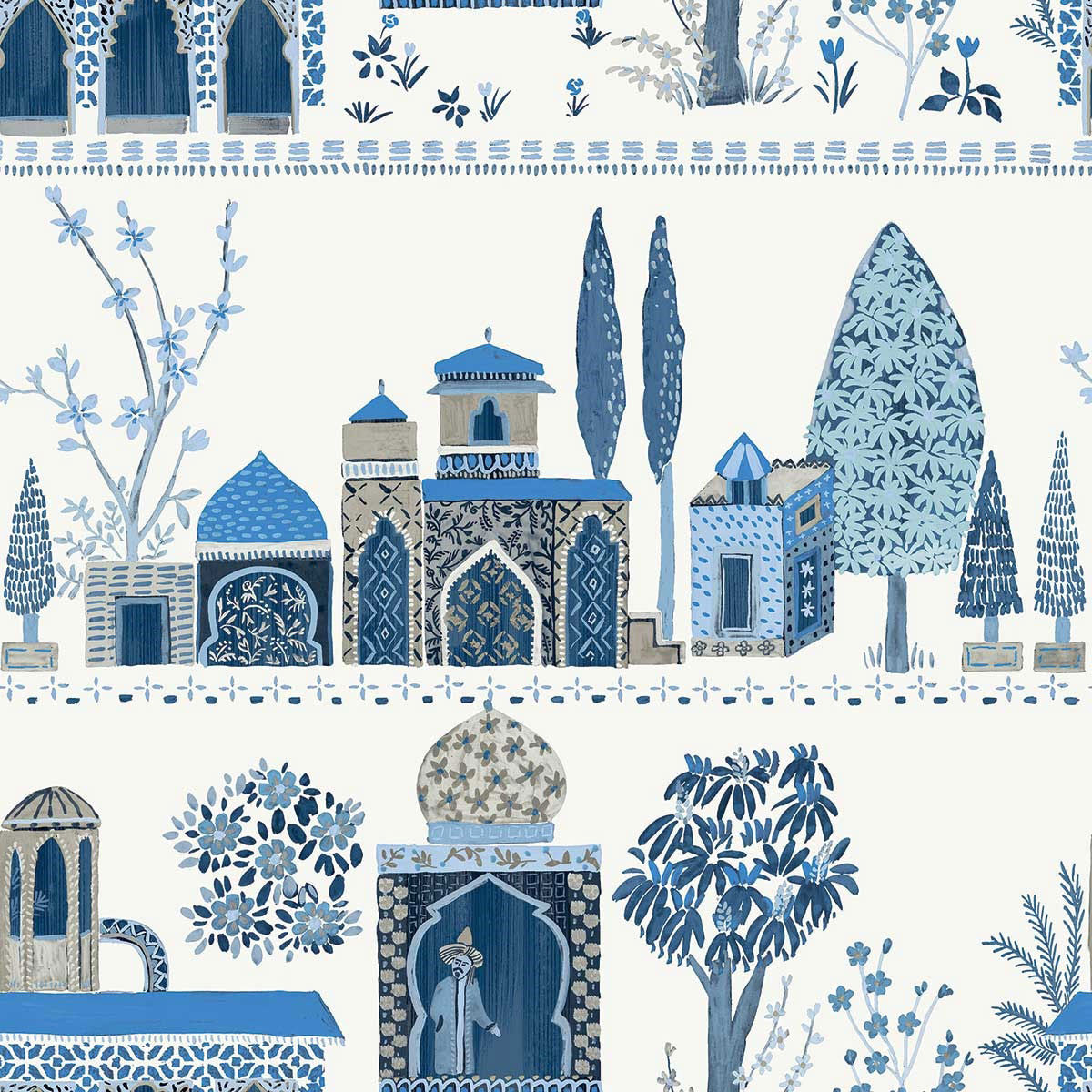 WTK20112 Enchanting Garden The Keys Azure Wallpaper by Today Interiors