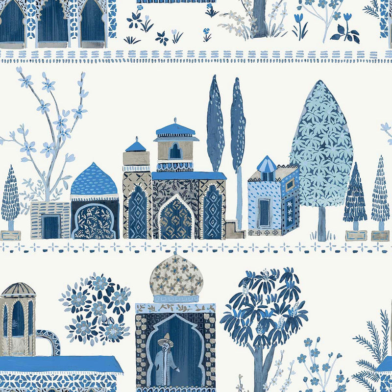 WTK20112 Enchanting Garden The Keys Azure Wallpaper by Today Interiors