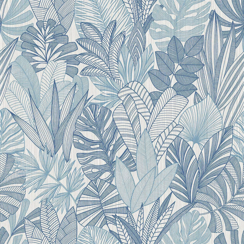 WTK20202 Tropicana Leaves The Keys Pale Blue Wallpaper by Today Interiors