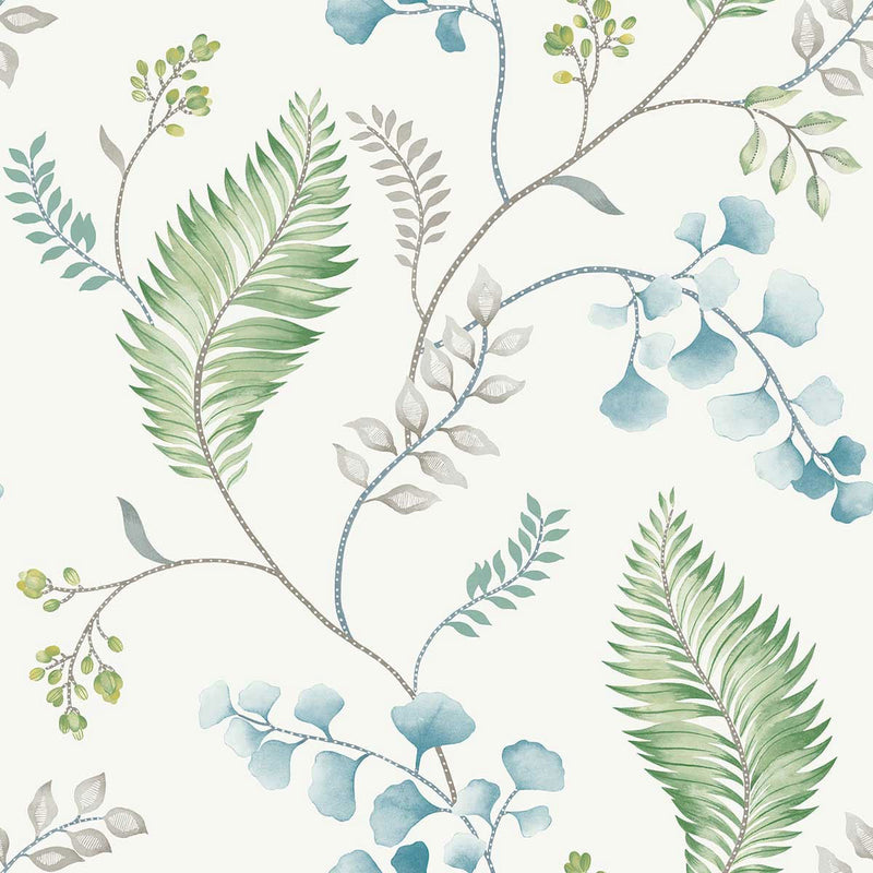 WTK20304 Forest Vines The Keys Sea Green Wallpaper by Today Interiors