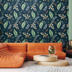 WTK20312 Forest Vines The Keys Navy Wallpaper by Today Interiors
