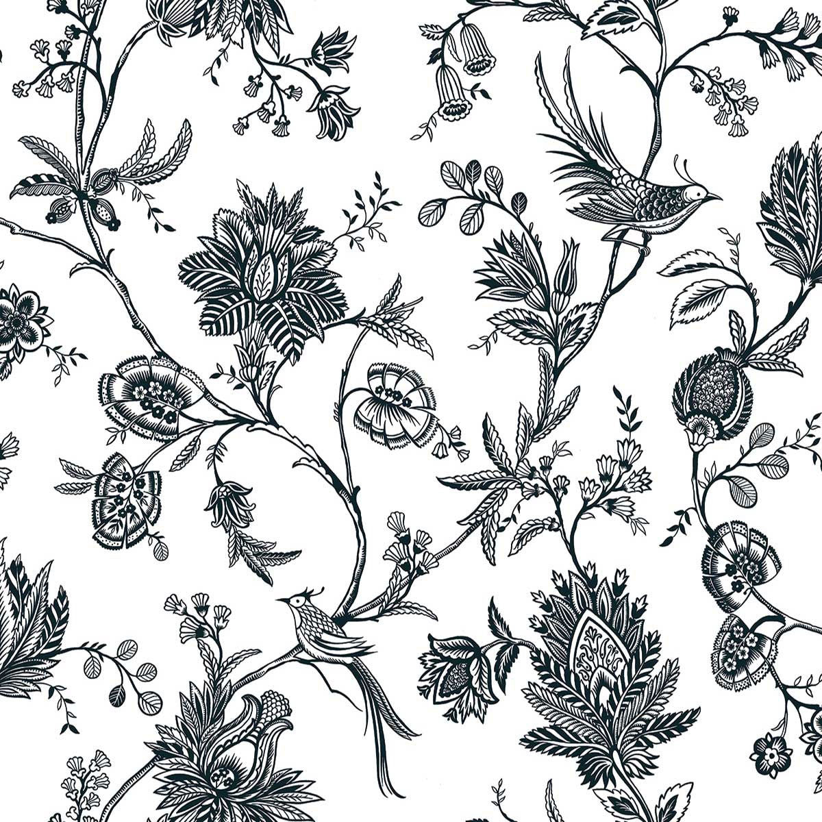 WTK20500 Whimsical Vines The Keys Ink Wallpaper by Today Interiors