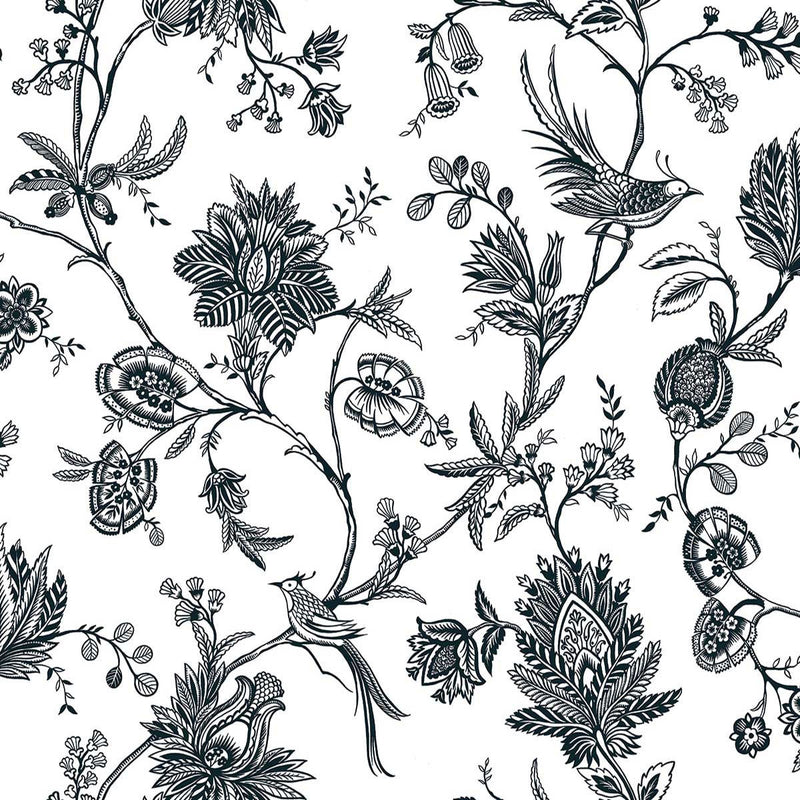 WTK20500 Whimsical Vines The Keys Ink Wallpaper by Today Interiors