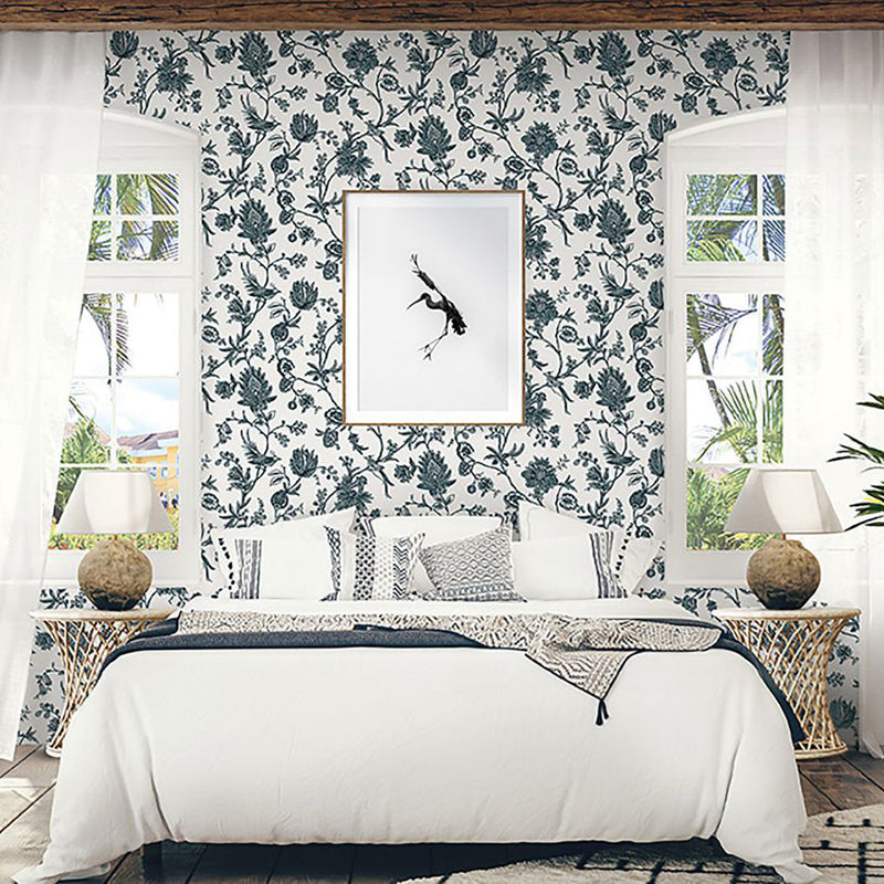 WTK20500 Whimsical Vines The Keys Ink Wallpaper by Today Interiors