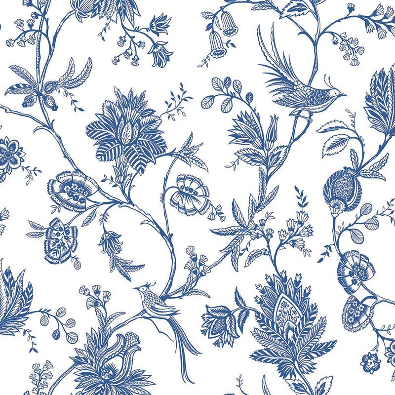 WTK20502 Whimsical Vines The Keys Indigo Wallpaper by Today Interiors