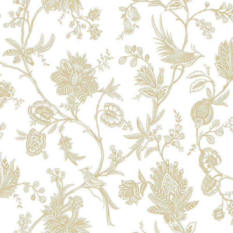 WTK20505 Whimsical Vines The Keys Tan Wallpaper by Today Interiors