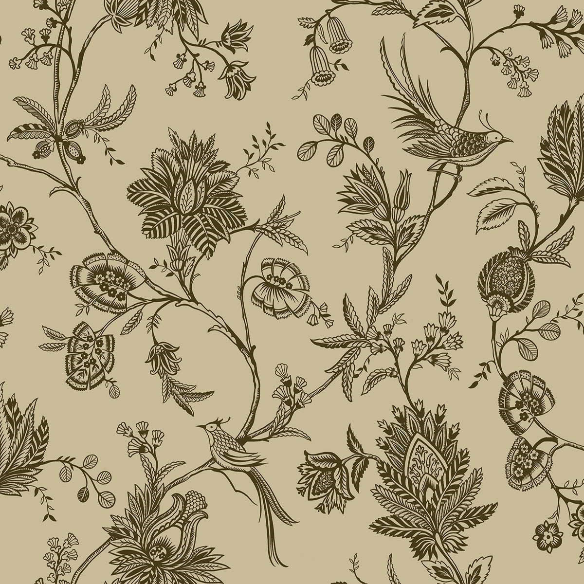 WTK20506 Whimsical Vines The Keys Sand Wallpaper by Today Interiors