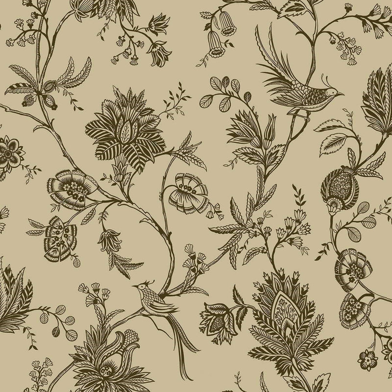 WTK20506 Whimsical Vines The Keys Sand Wallpaper by Today Interiors