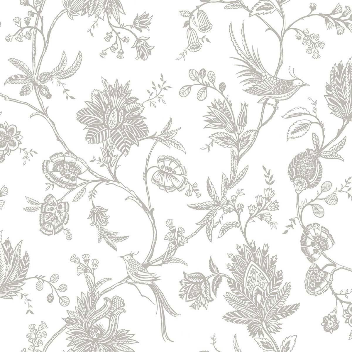WTK20508 Whimsical Vines The Keys Grey Wallpaper by Today Interiors