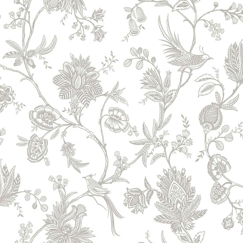 WTK20508 Whimsical Vines The Keys Grey Wallpaper by Today Interiors