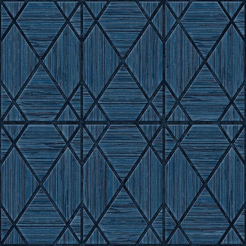 WTK20612 Modern Lattice The Keys Deep Blue Wallpaper by Today Interiors