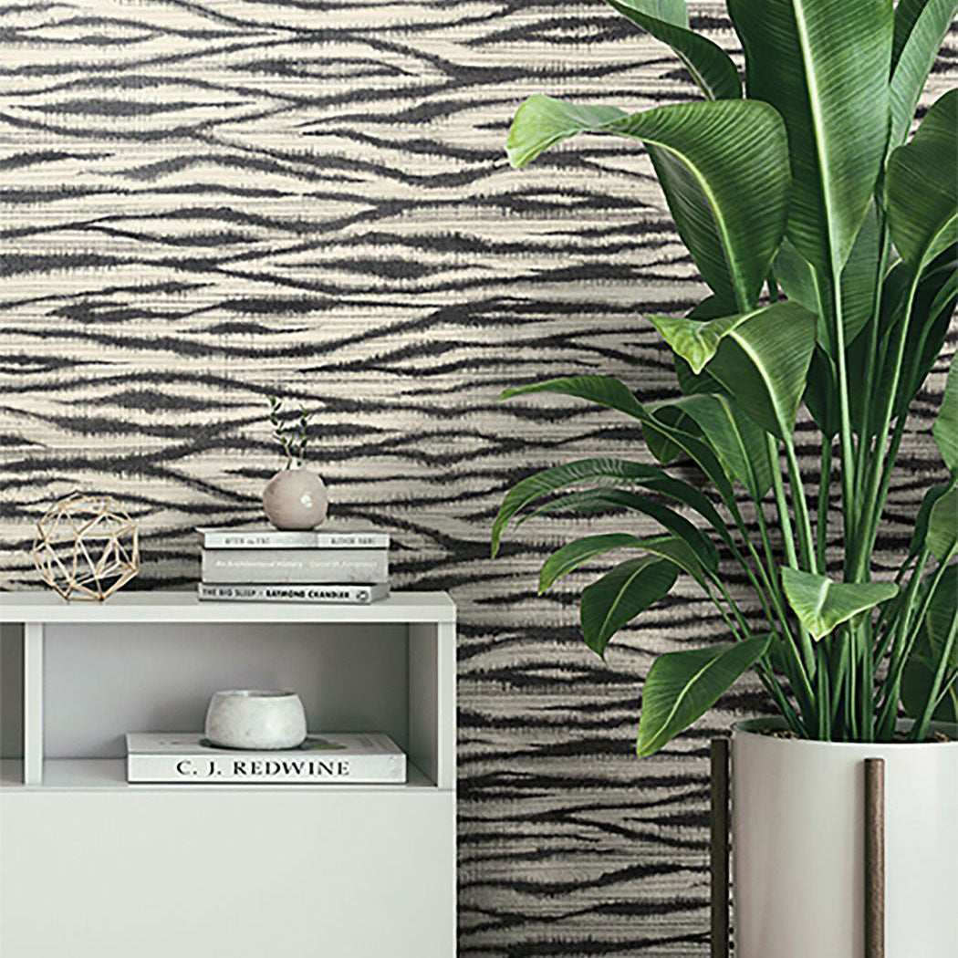 WTK20700 Savannah Stripe The Keys Black/White Wallpaper by Today Interiors