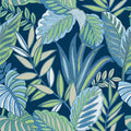 Bold Leaf The Keys Blue Wallpaper by Today Interiors
