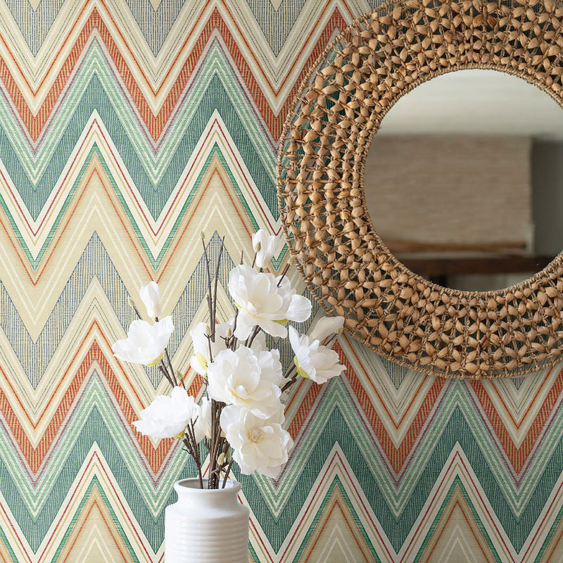 WTK20901 Retro Chevron The Keys Earthy Wallpaper by Today Interiors
