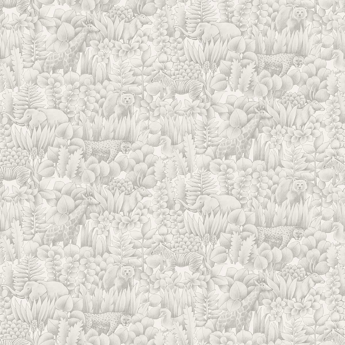 WTK21000 Zoo Friends The Keys Fog Wallpaper by Today Interiors