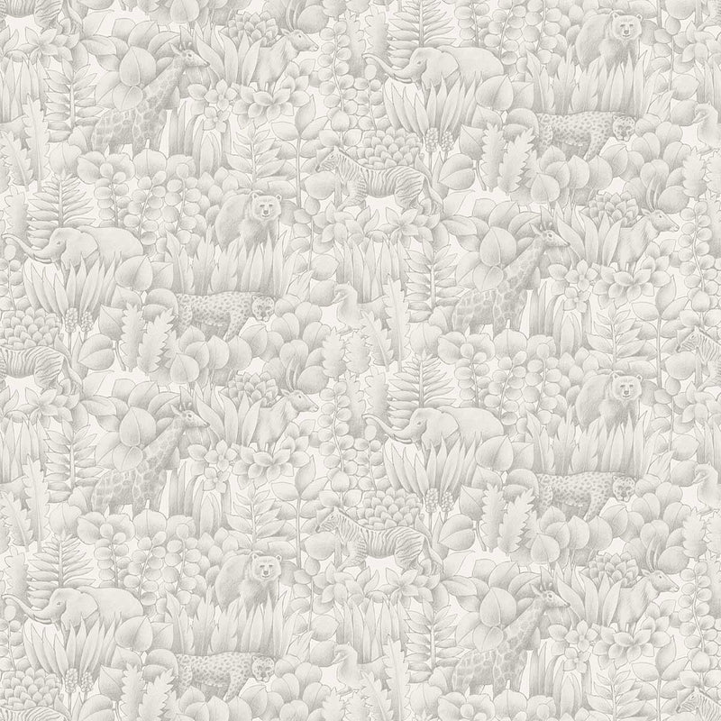 WTK21000 Zoo Friends The Keys Fog Wallpaper by Today Interiors