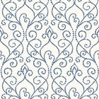 WTK21102 Vine Elegance The Keys Indigo Wallpaper by Today Interiors