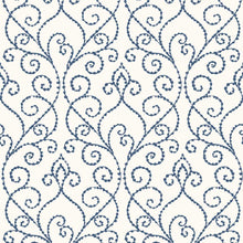 WTK21102 Vine Elegance The Keys Indigo Wallpaper by Today Interiors