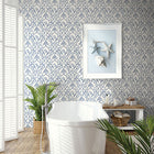 WTK21102 Vine Elegance The Keys Indigo Wallpaper by Today Interiors