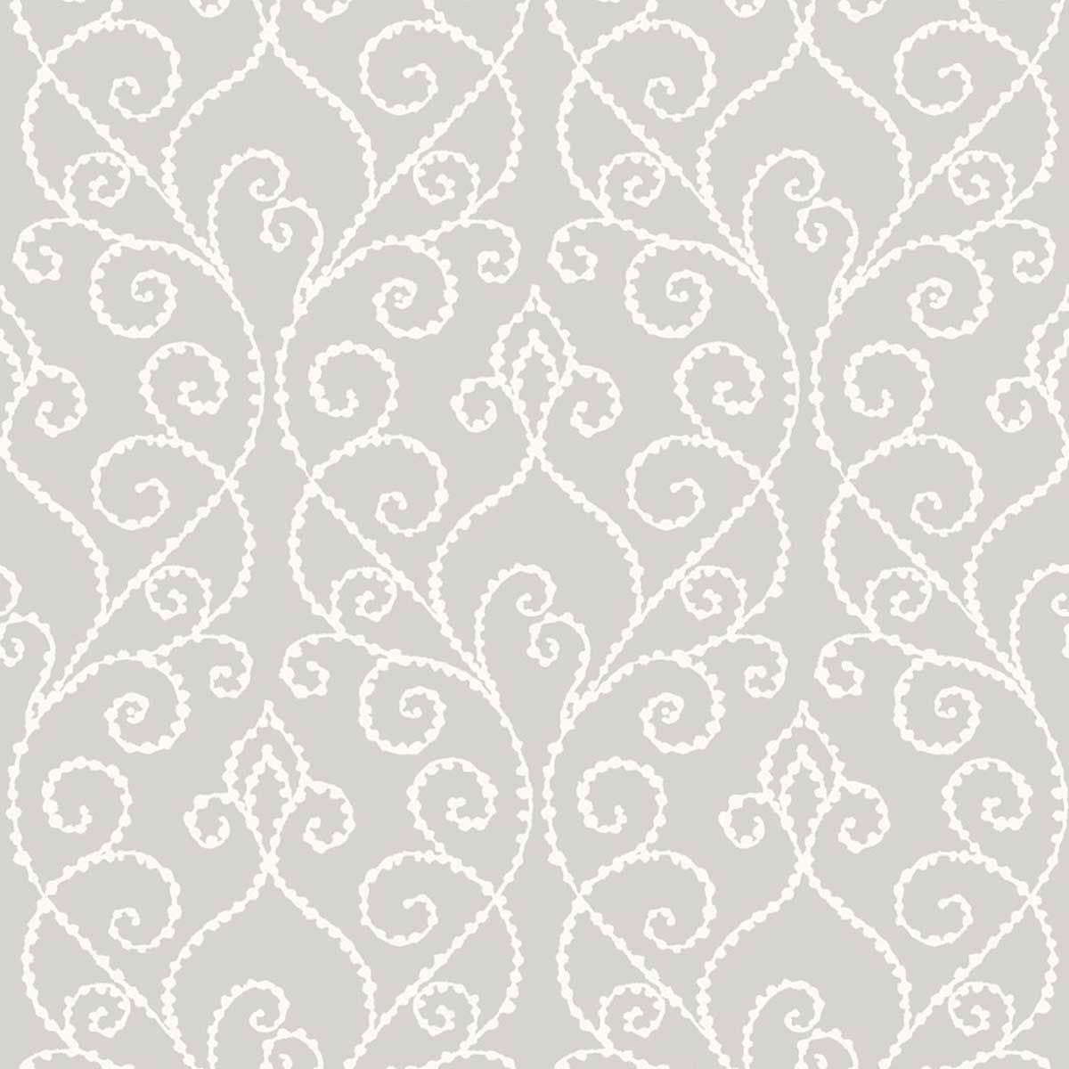 WTK21118 Vine Elegance Textile The Keys Grey Wallpaper by Today Interiors