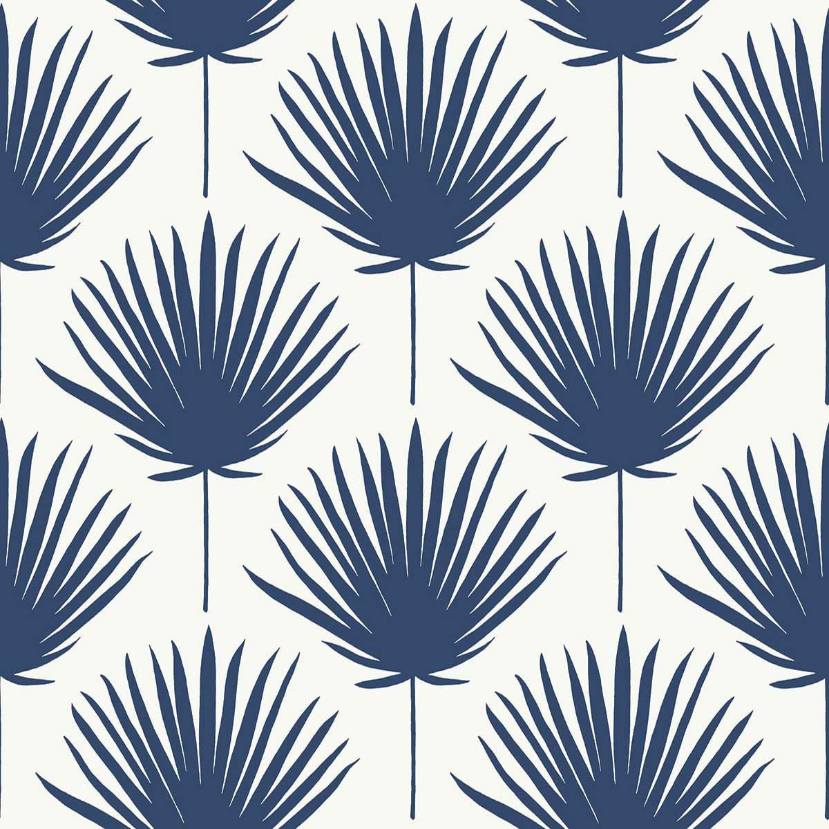 WTK21202 Vibrant Palm The Keys Indigo Wallpaper by Today Interiors