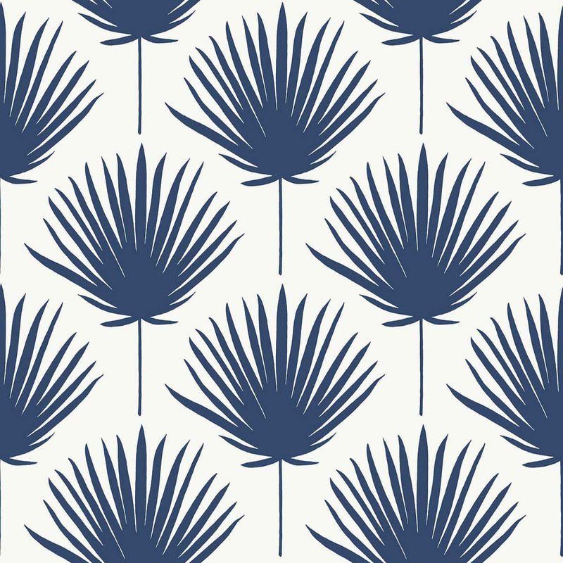 WTK21202 Vibrant Palm The Keys Indigo Wallpaper by Today Interiors