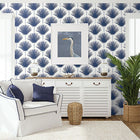 WTK21202 Vibrant Palm The Keys Indigo Wallpaper by Today Interiors