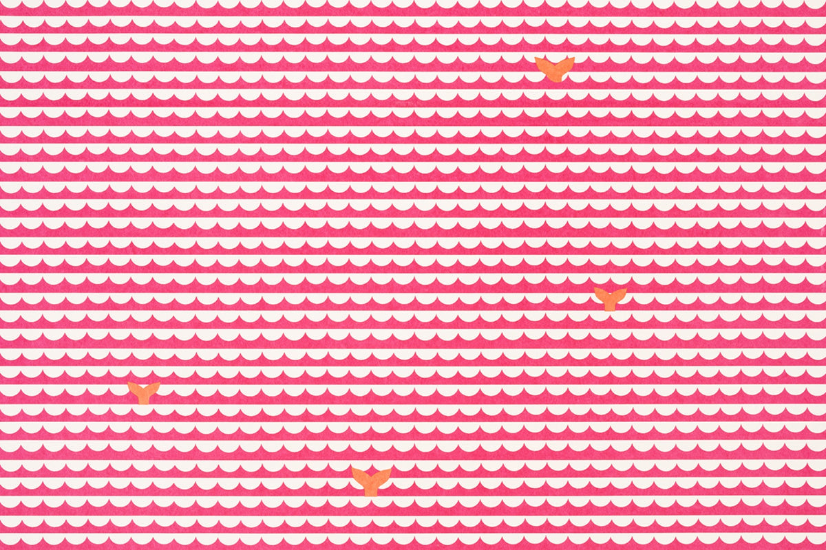 We Sailed Away Fuchsia Wallpaper by Christopher Farr Cloth