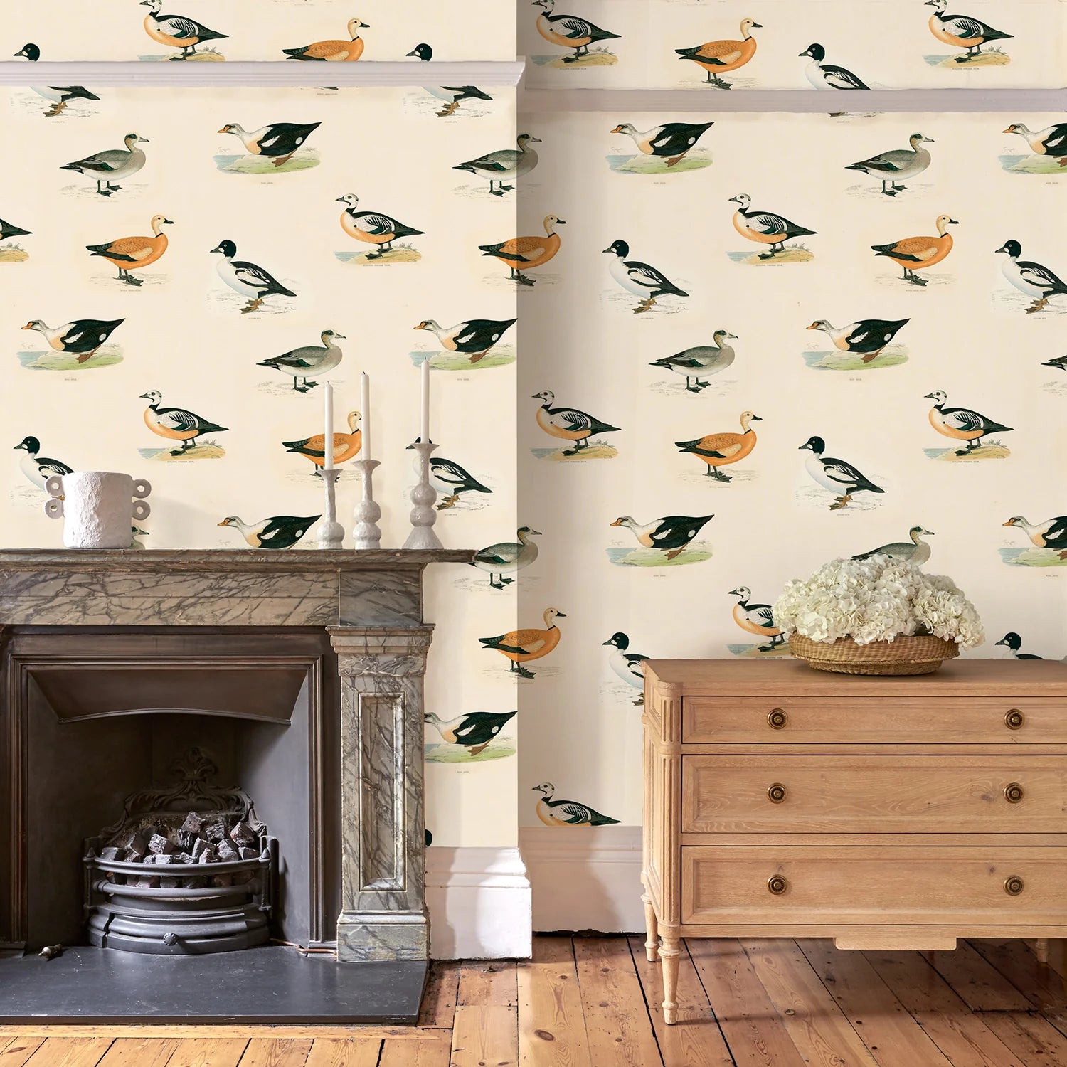 LW46/1 Golden Eye Ephemera Wallpaper by Linwood