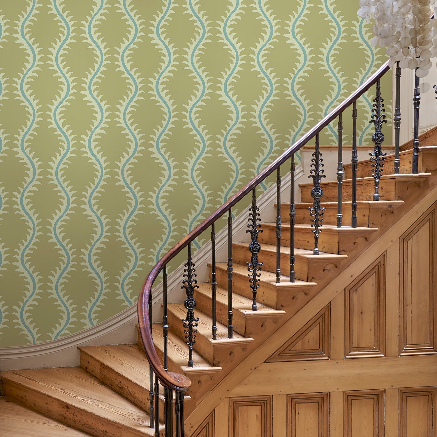 LW096/003 Helter Skelter Pistachio Wallpaper by Linwood
