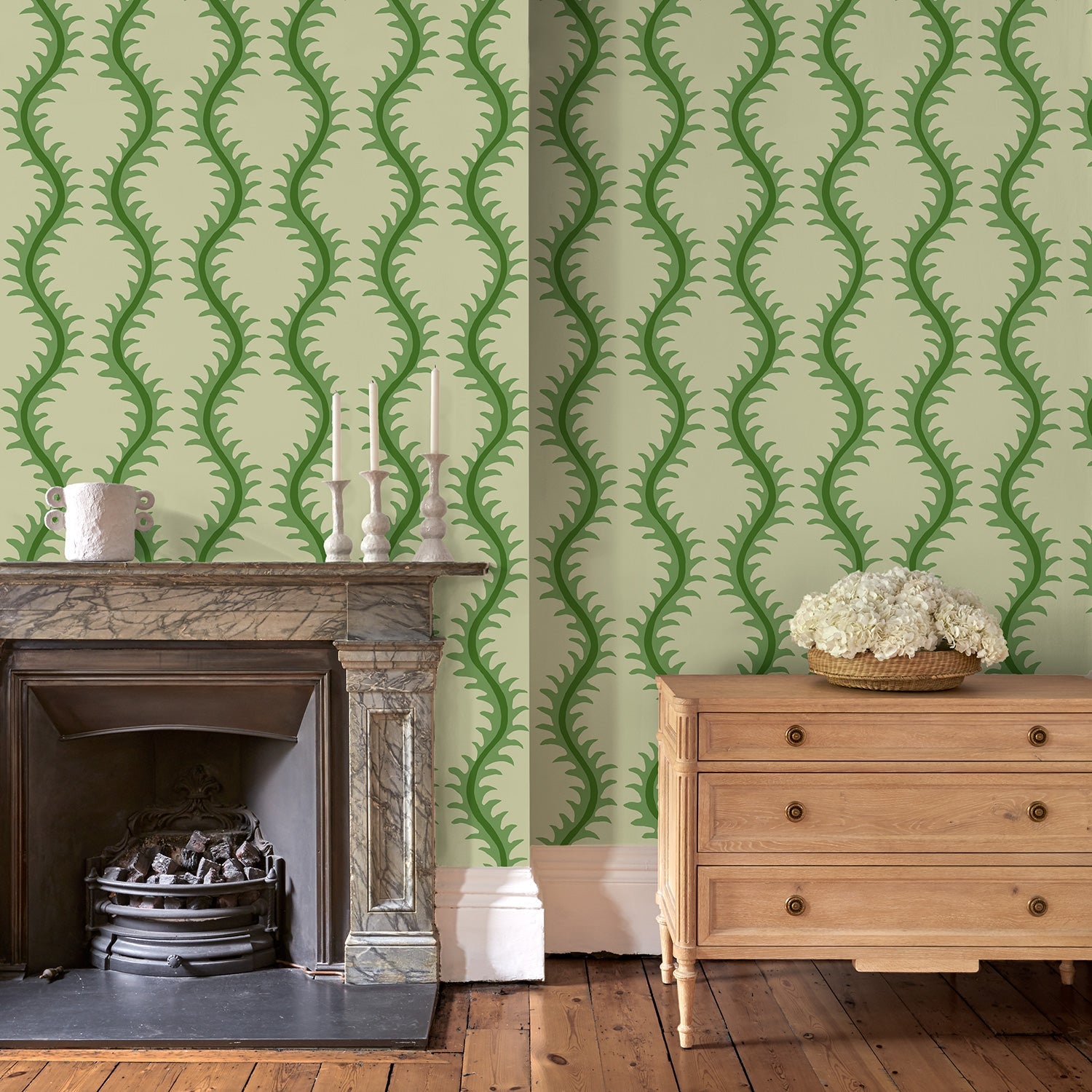LW096/006 Helter Skelter Emerald Wallpaper by Linwood