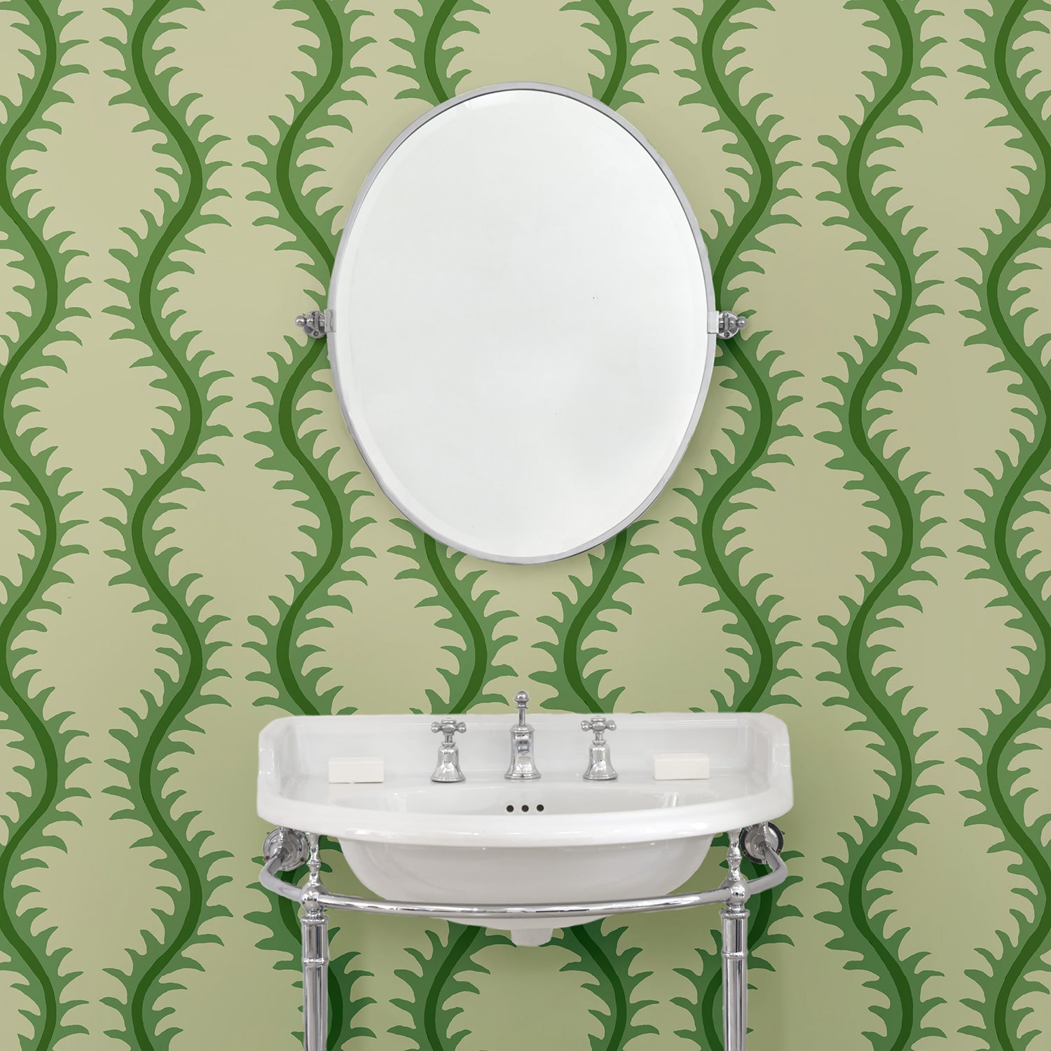 LW096/006 Helter Skelter Emerald Wallpaper by Linwood