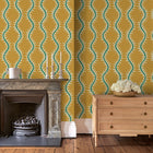 Helter Skelter Saffron Wallpaper by Linwood