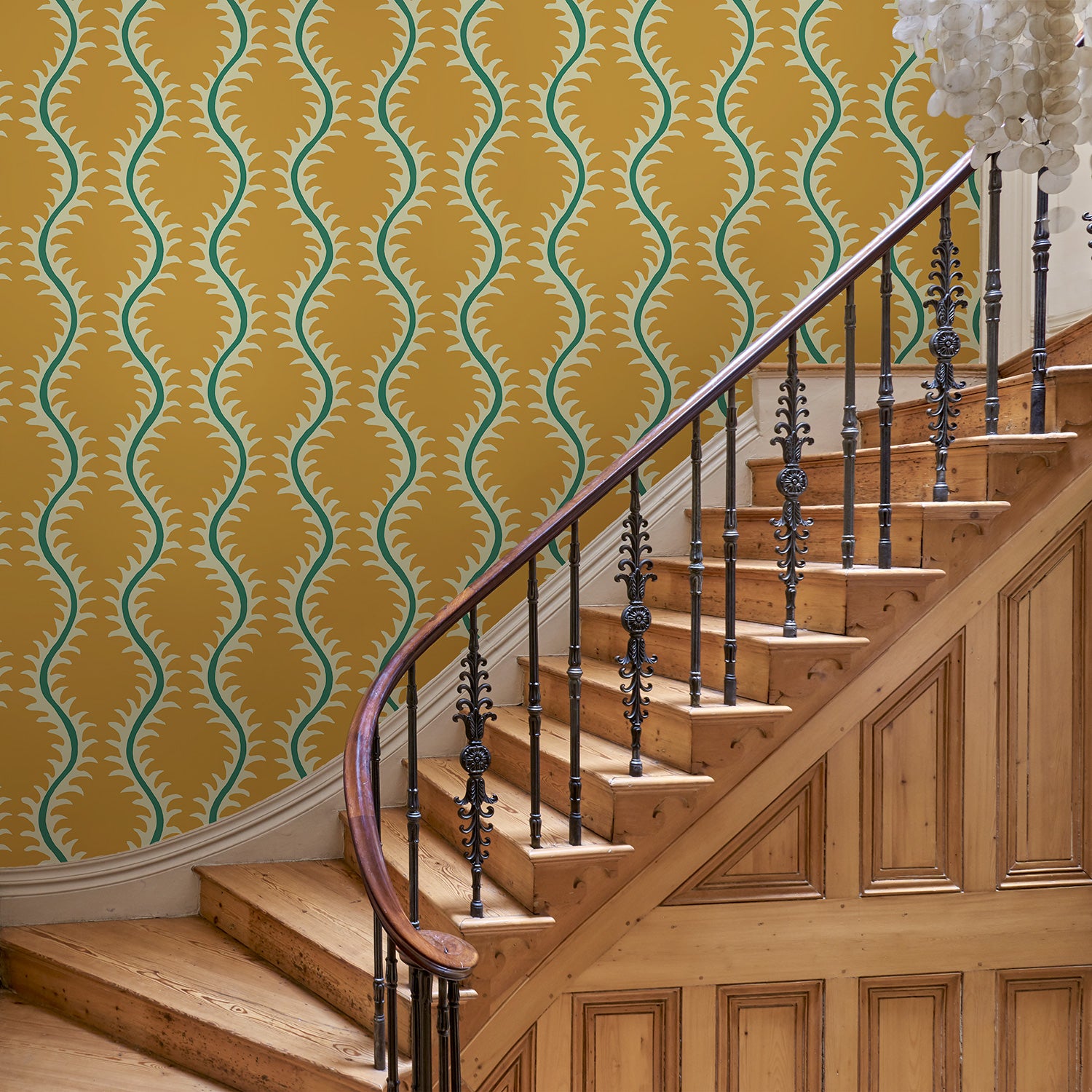Helter Skelter Saffron Wallpaper by Linwood