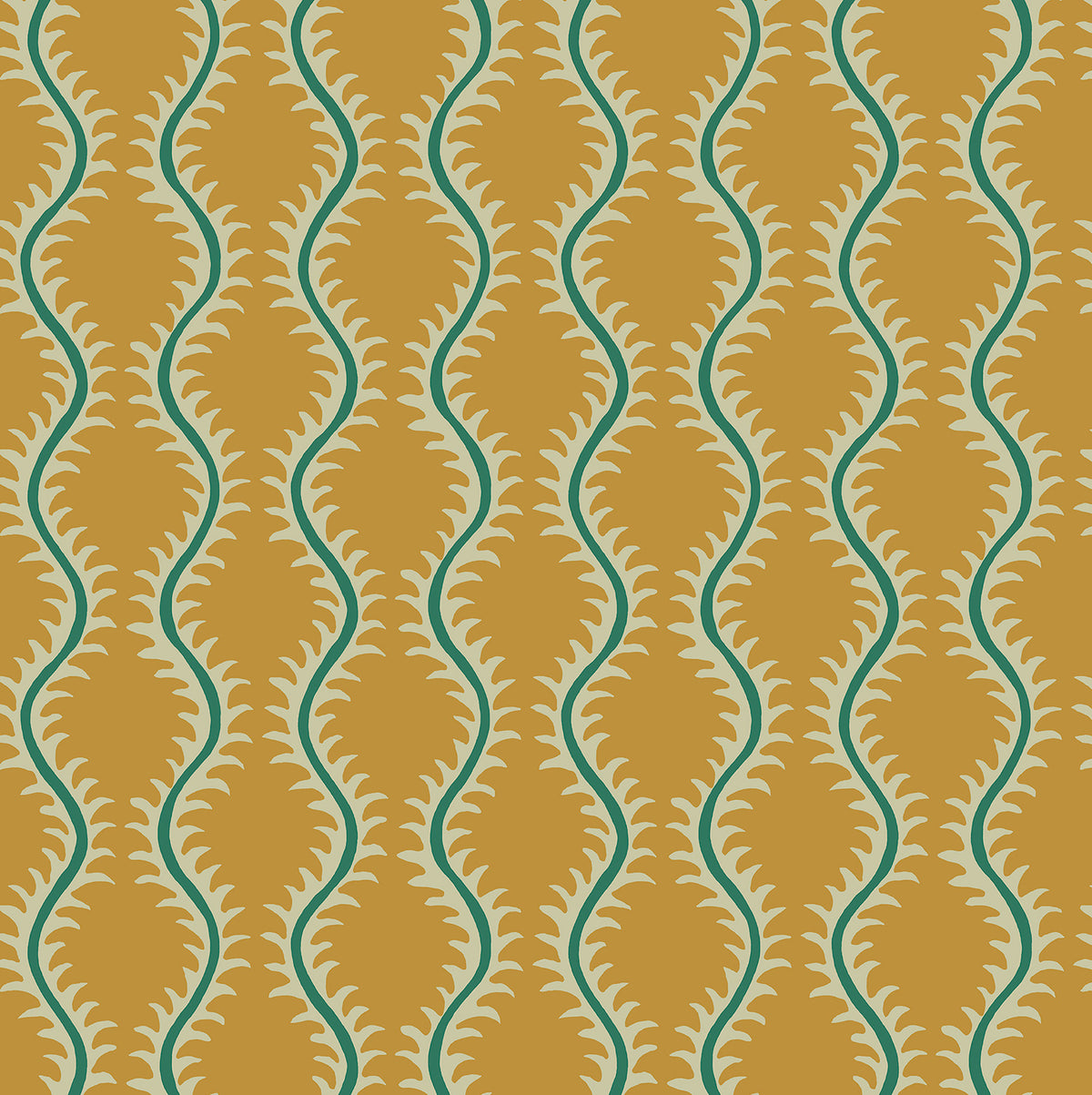 Helter Skelter Saffron Wallpaper by Linwood