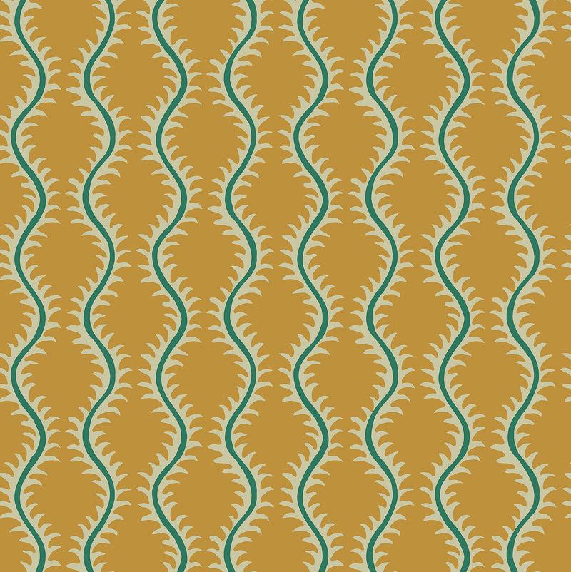 LW096/007 Helter Skelter Saffron Wallpaper by Linwood
