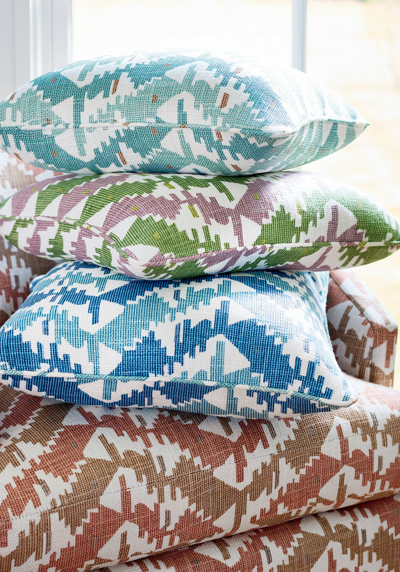 Melrose Check Apricot and Ginger Wanderlust Fabric by Thibaut | F945006