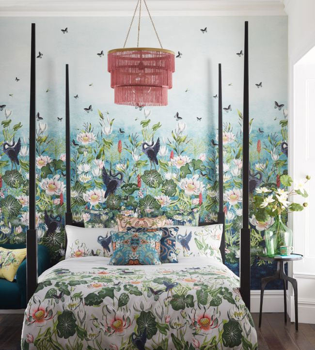 Banner Waterlily Botanical Wonders Wedgwood Wallpaper by Clarke & Clarke