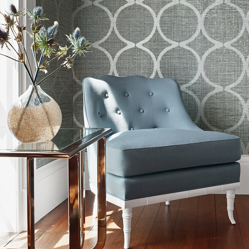Watercourse Meridian Aqua Fabric by Anna French | AF73034