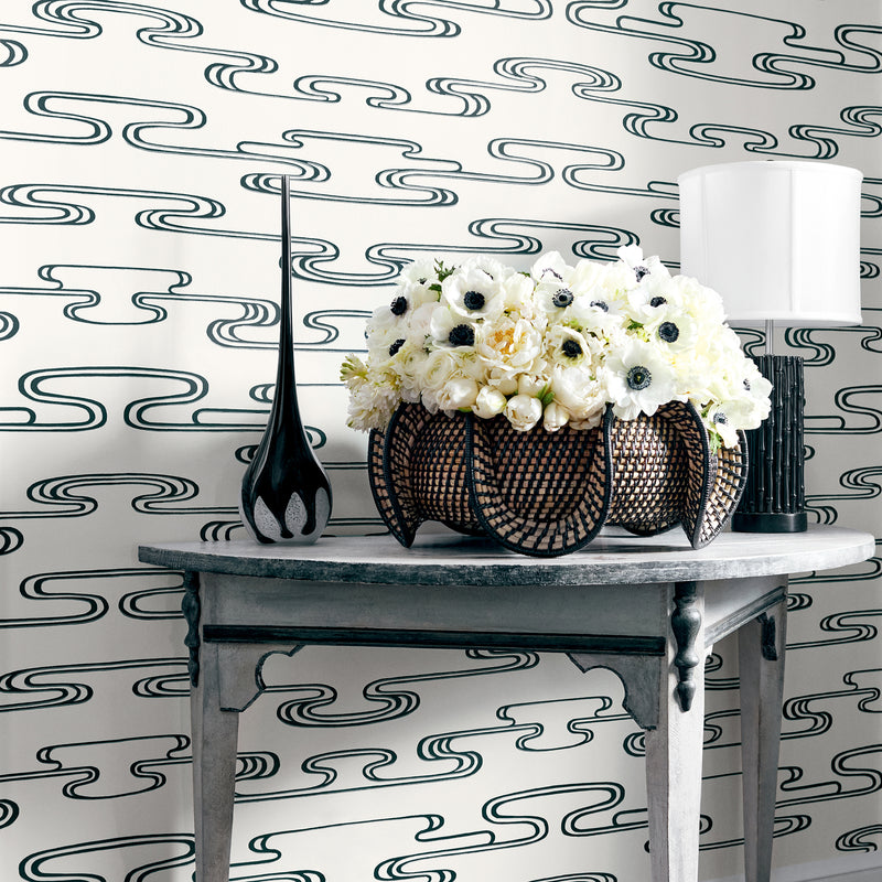 Cloudwater Willow Tree Metallic Gold on Mineral Wallpaper by Anna French | AT23156
