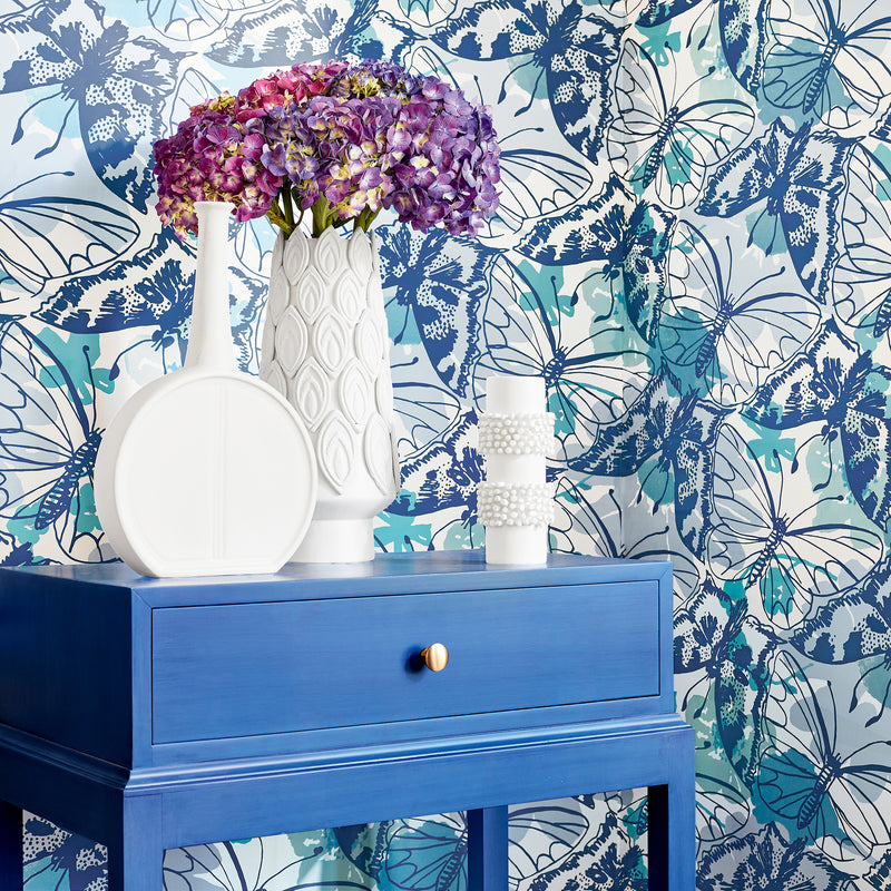 Paxton Willow Tree Soft Blue Wallpaper by Anna French | AT23177