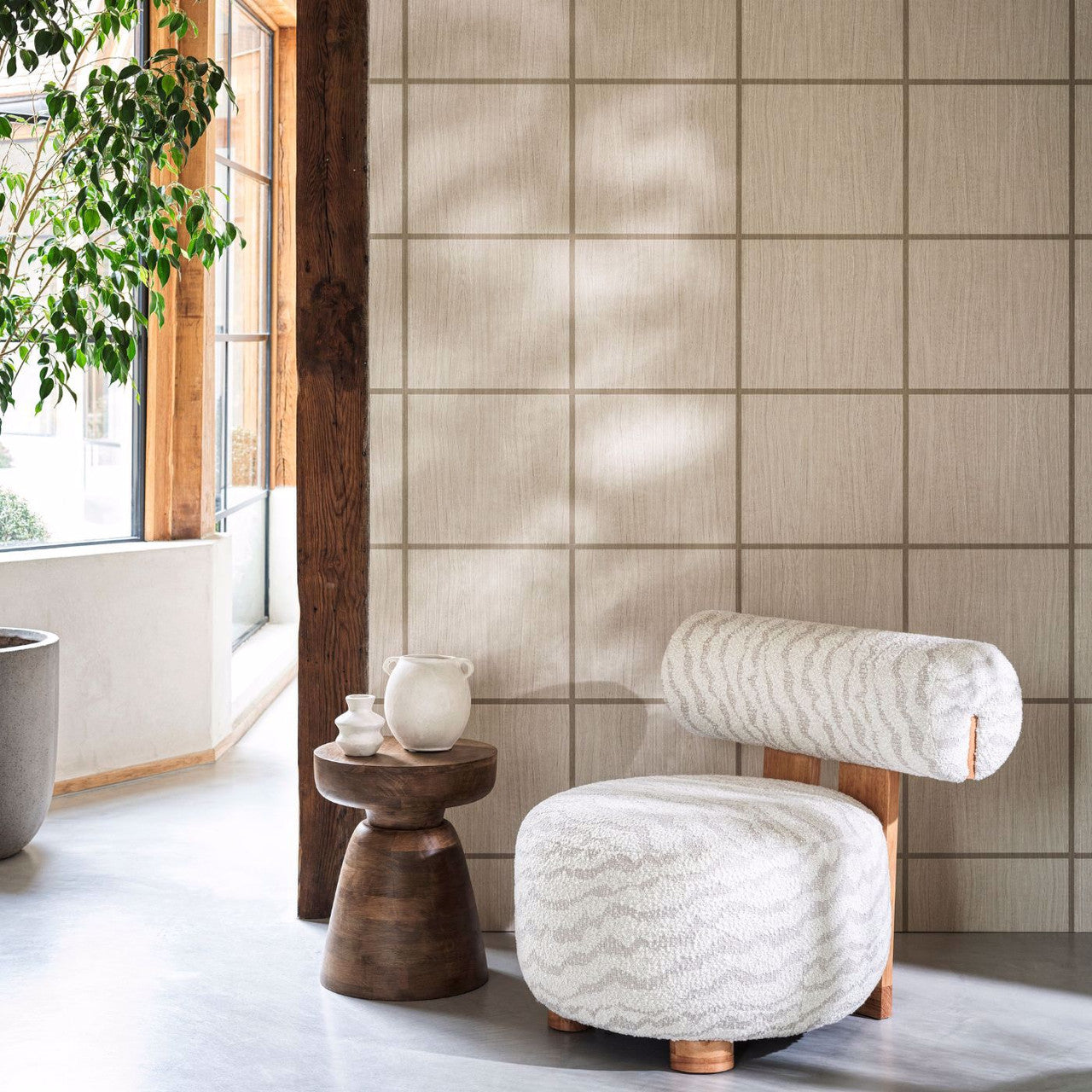 Wood Blocks Kasuri Wallpaper by Harlequin