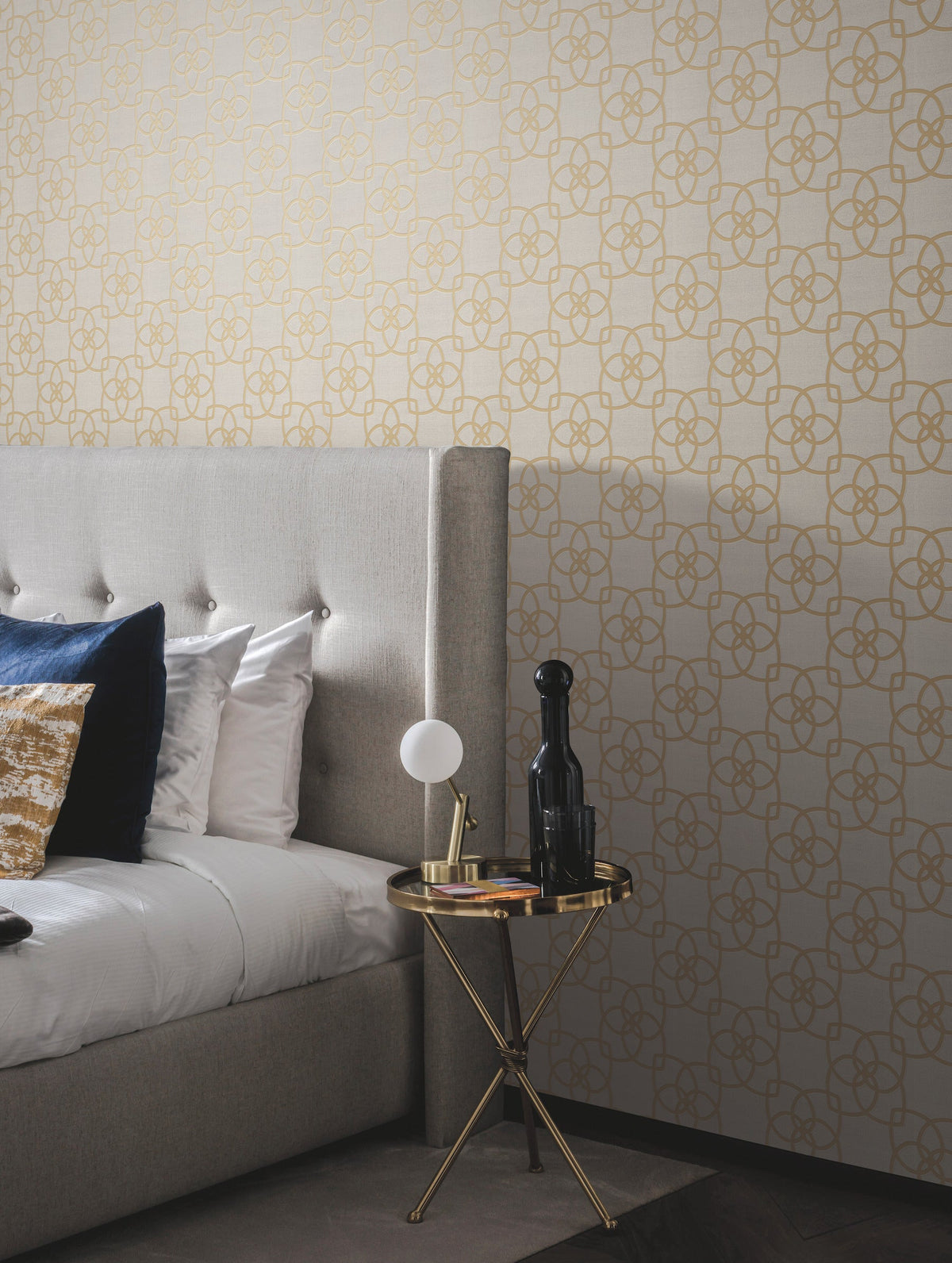Y6200202 Serendipity Cream & Gold Metallic Dazzling Dimensions Wallpaper by York Wallcoverings