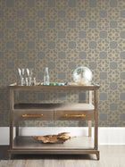 Y6200204 Serendipity Grey & Gold Metallic Dazzling Dimensions Wallpaper by York Wallcoverings